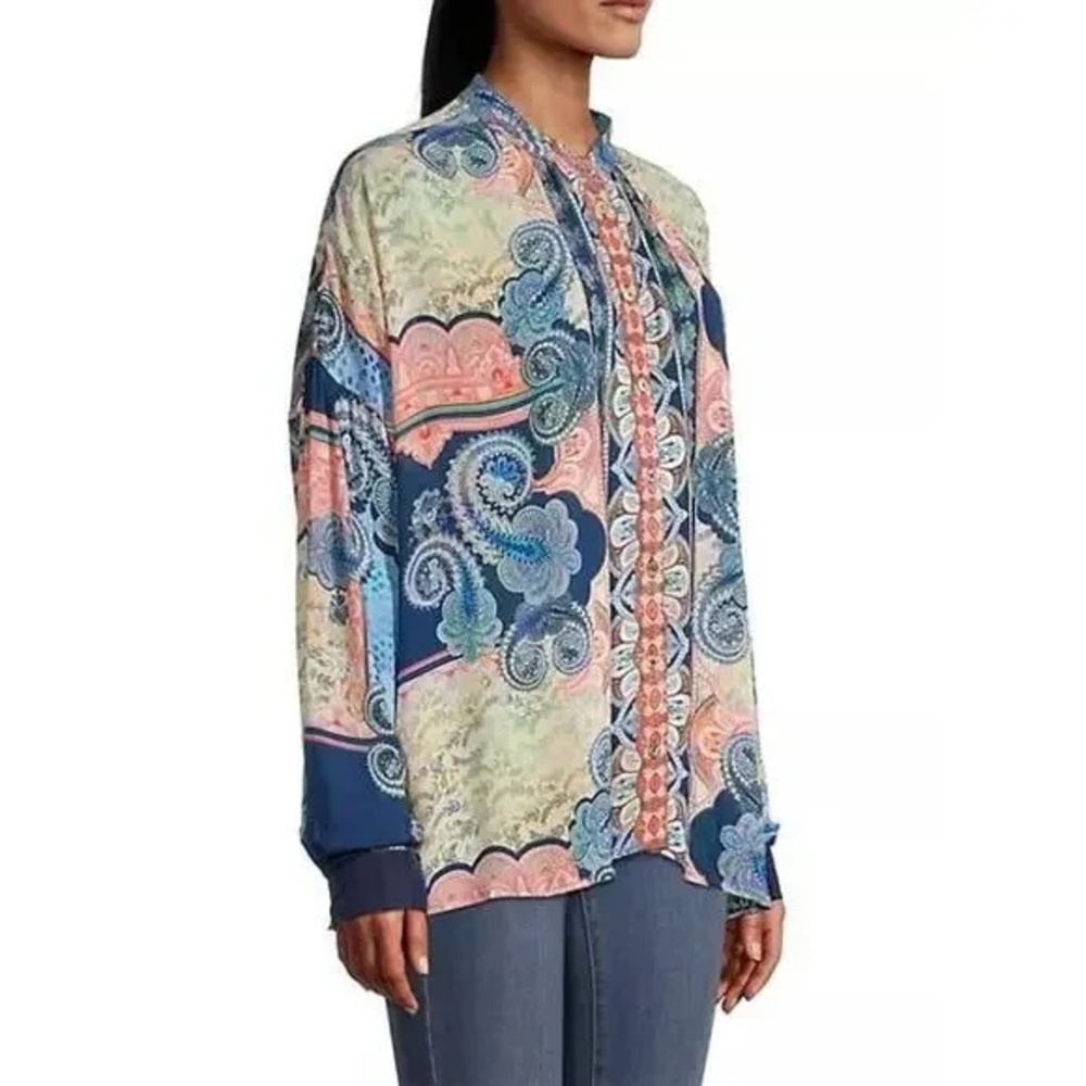 Johnny Was Multicolor Paisley Blouse - Picture 3 of 10